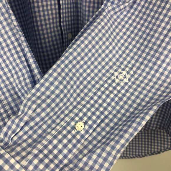 Gant The Hugger Button Down - Blue and White Gingham Plaid Size Small - Picture 6 of 9